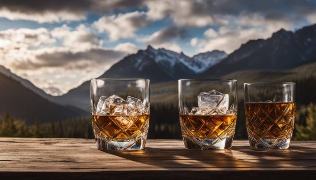 Whiskey Peaks Whiskey Glasses with Raised Topographic Impression