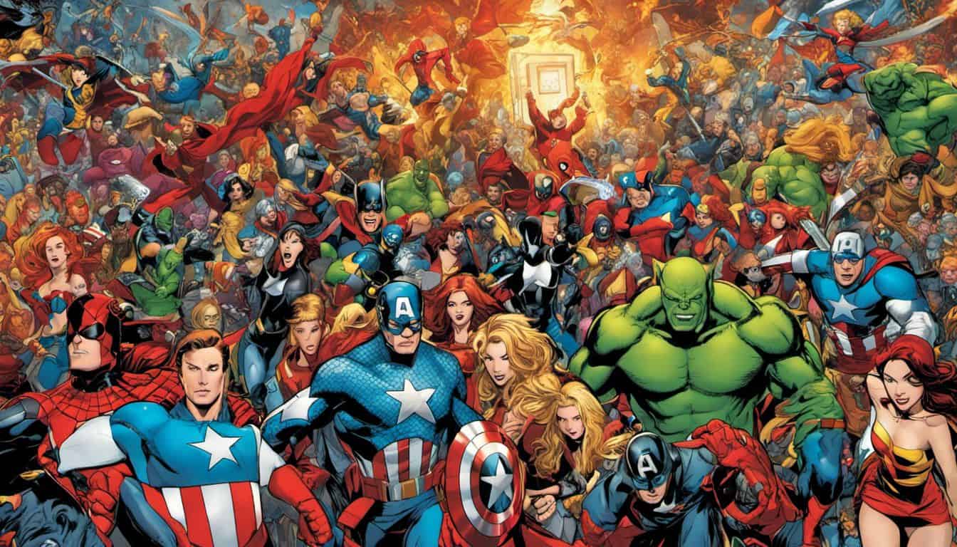 Marvel superfan surrounded by themed birthday gifts, posters, and memorabilia.